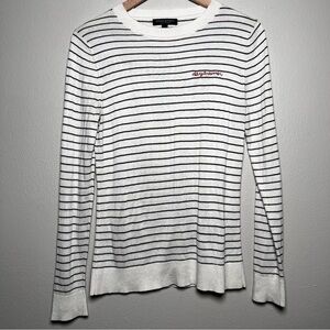 Banana Republic Women Cashmere Silk Sweatshirt Top Small Daydreamer Preppy Strip